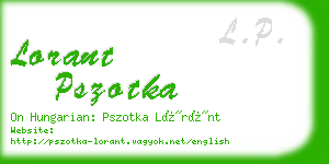 lorant pszotka business card